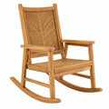 Schaukelstuhl aus Teakholz und Rattan Natur