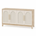 Sideboard aus Holzfurnier und MDF mit Metallgriffen, Beige 150x40x80cm