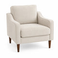 Sessel Stoff Beige mit Holzbeinen