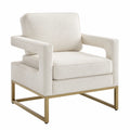 Sessel Bouclé-Stoff Stahlrahmen Beige