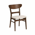 Esszimmerstuhl Holzrahmen Polyester Braun/Beige 85cm