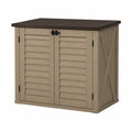 Terrassenschrank Kunststoff Beige/Braun