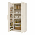 Küchenschrank aus MDF mit Regalen in Creme