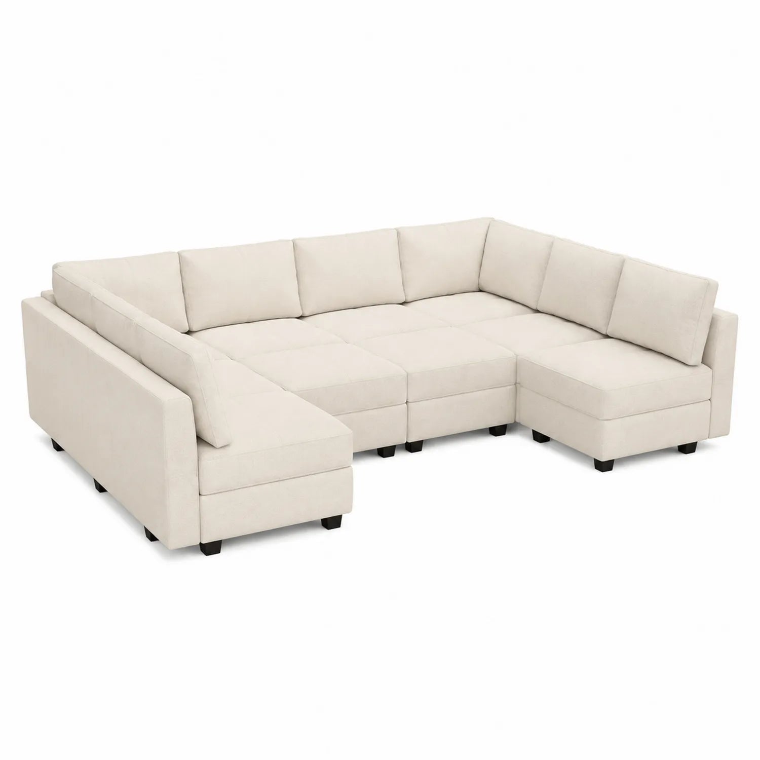Ecksofa aus Stoff Beige 250cm x 250cm