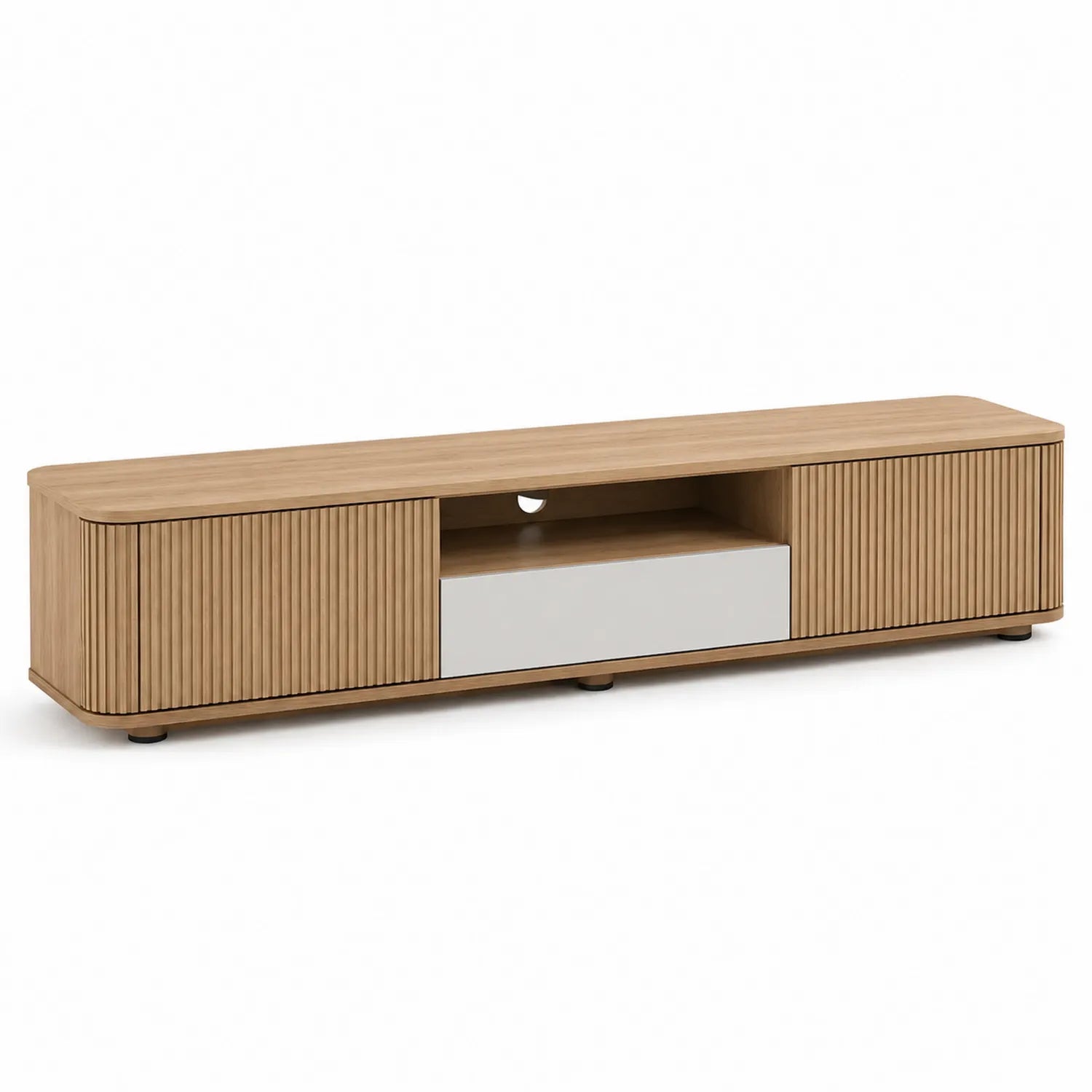 TV-Lowboard Holz Eichenfurnier 200cm