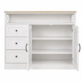 Sideboard MDF-Holz Weiß 3 Schubladen 2 Türen 120x40x80 cm