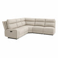 Ecksofa aus Stoff Beige mit elektrischer Verstellung