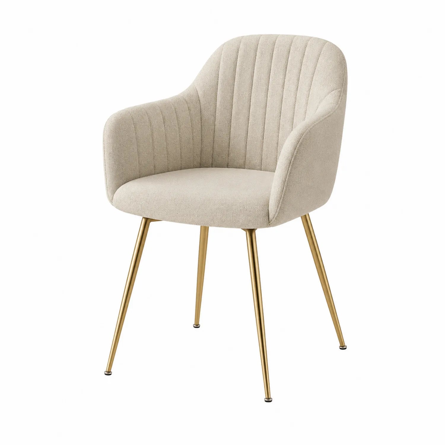 Esszimmerstuhl mit Stoffbezug und Metallbeinen, Beige