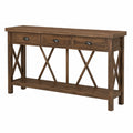 Konsolentisch Massivholz Braun mit 3 Schubladen 120 x 30 x 80 cm