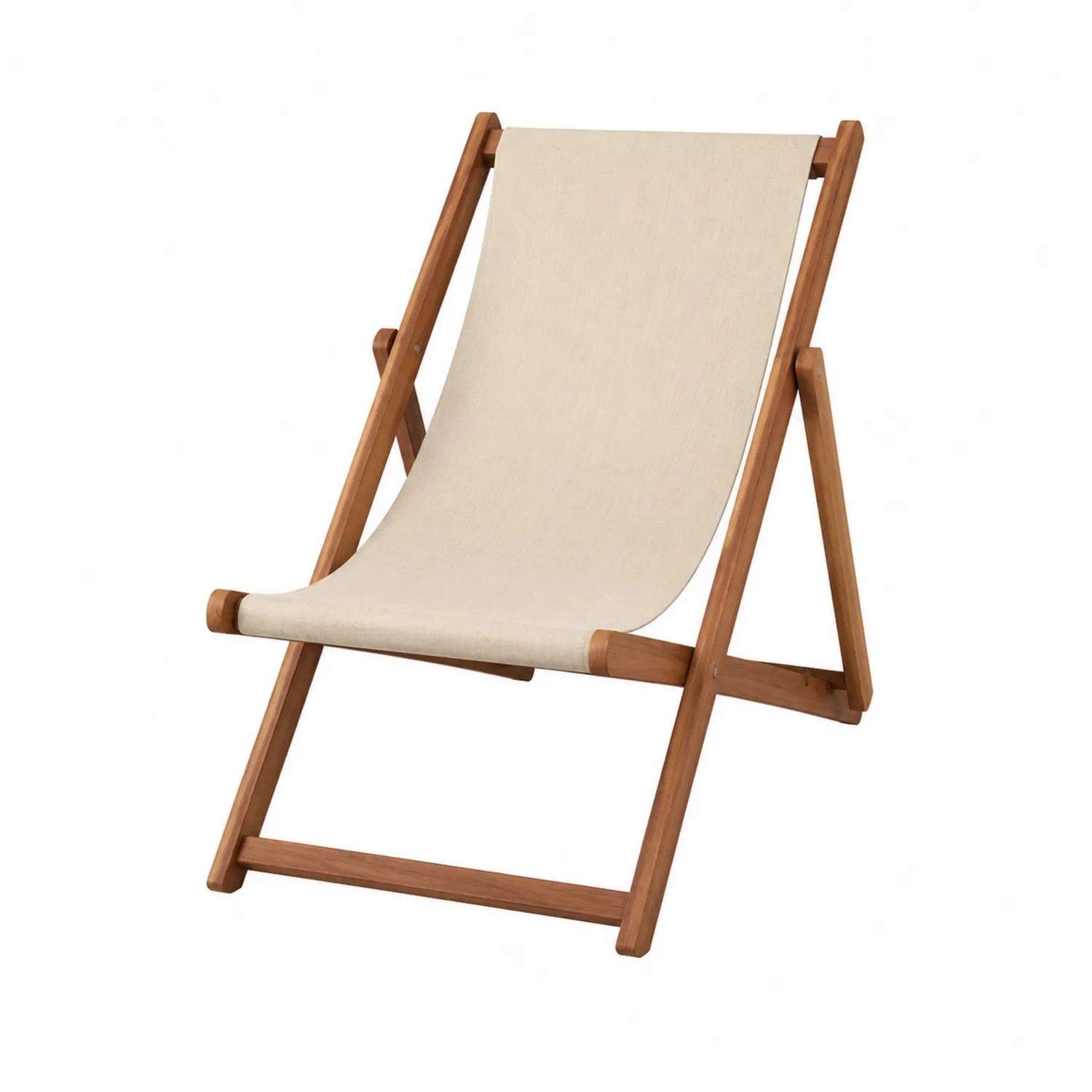Garten-Klappstuhl aus Holz und Polyester Beige