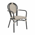 Aluminiumstuhl mit Polyethylengeflecht Schwarz und Beige