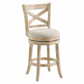 Barhocker Holz Polyestergewebe Beige