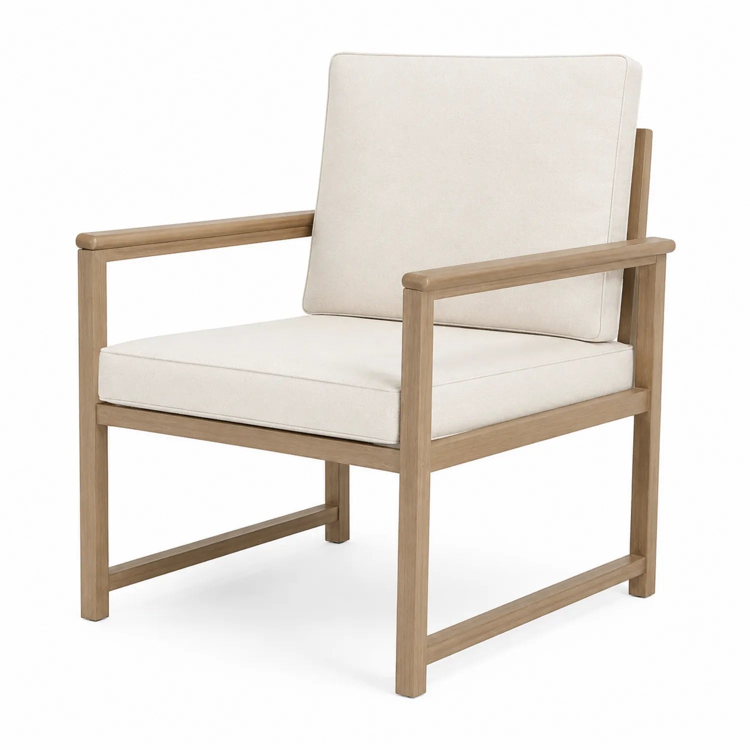 Holzstuhl mit Polyesterbezug Beige