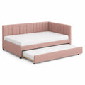 Samt Tagesbett mit Ausziehbett Rosa 200x90cm