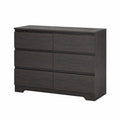 Kommode Holzfurnier Dunkelgrau 6 Schubladen 120x40x75cm