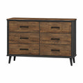 Kommode 6 Schubladen MDF-Holzwerkstoff Metallrahmen 80cm x 120cm x 40cm