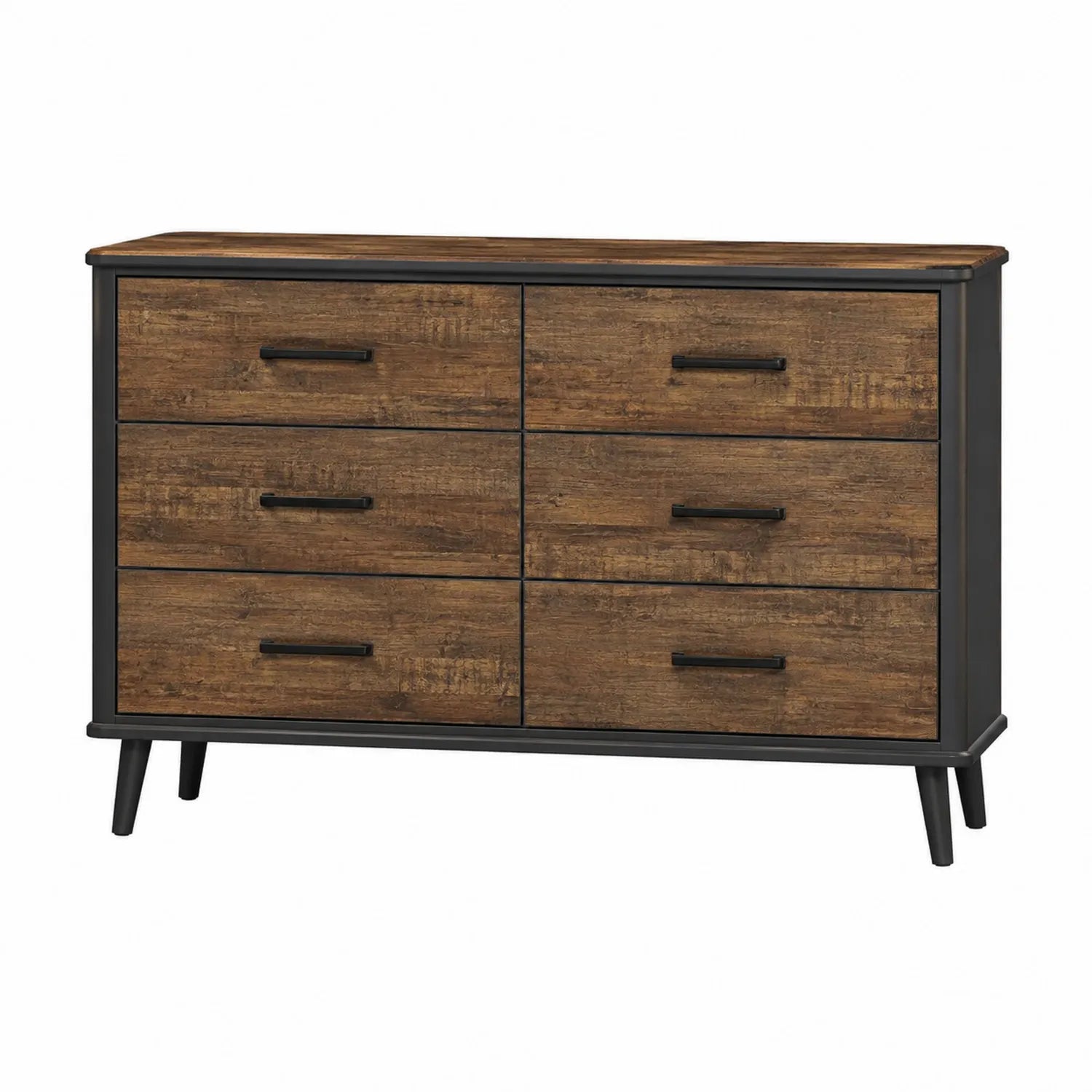Kommode 6 Schubladen MDF-Holzwerkstoff Metallrahmen 80cm x 120cm x 40cm