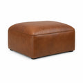 Fußhocker Lederimitat Braun 80x80x40cm