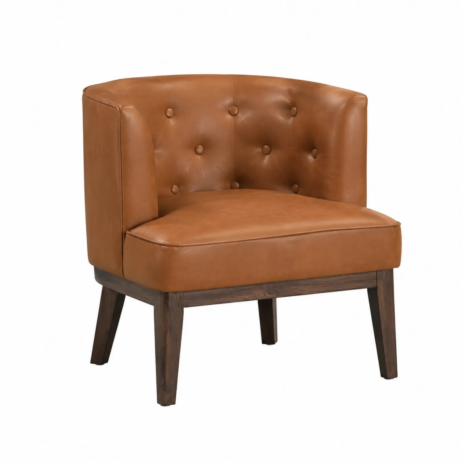 Leder Sessel Braun mit Holzbeinen