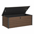 Garten Aufbewahrungsbox Metall und Holzoptik Braun 150x50x60 cm