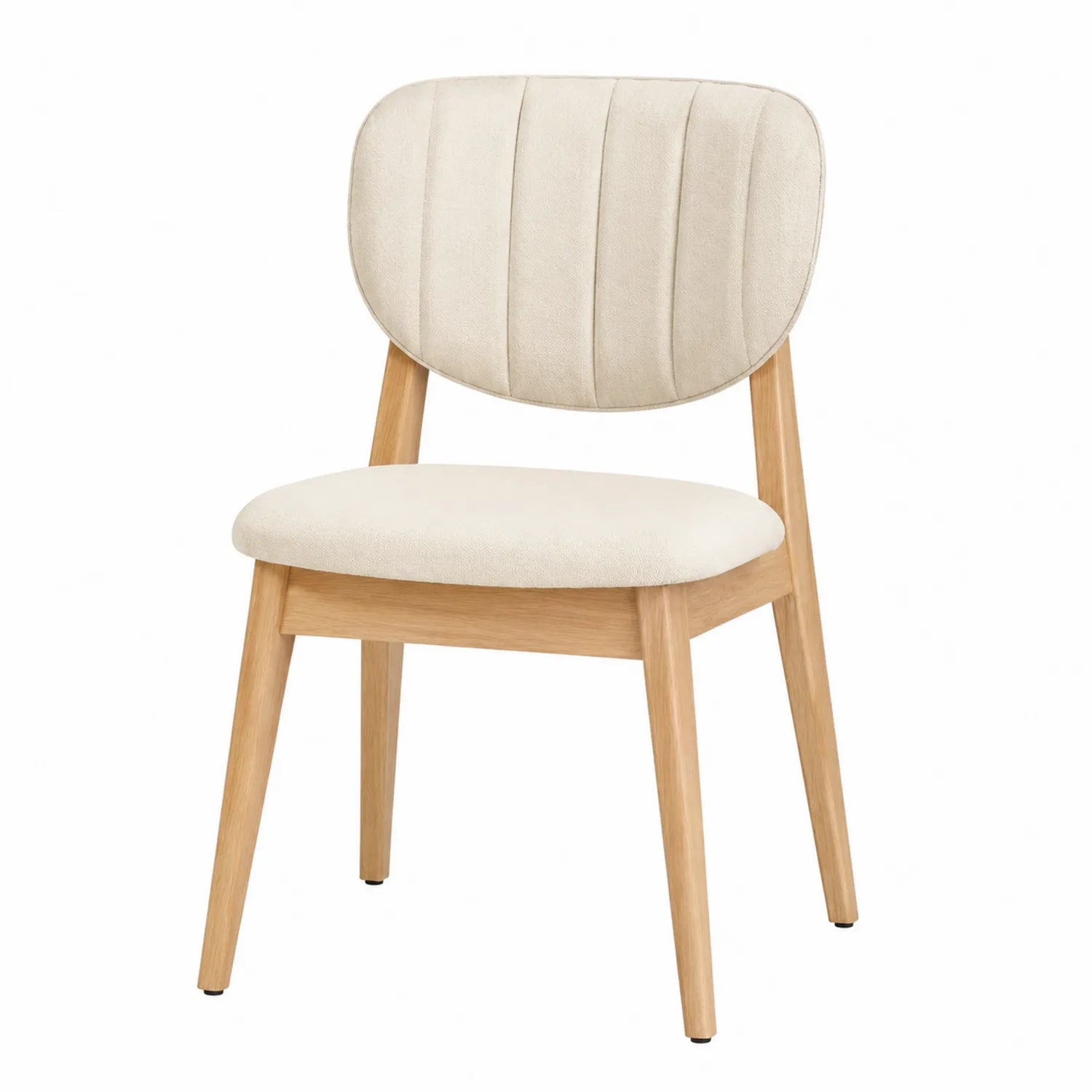 Esszimmerstuhl Eichenholz Beige Polyester