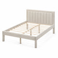 Polsterbett 160x200 cm Beige mit Kiefernholzrahmen und Leinenbezug