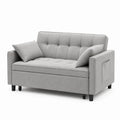 Zweisitzer Schlafsofa aus Stoff Grau