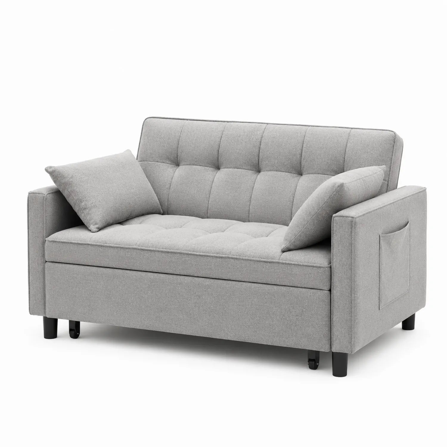 Zweisitzer Schlafsofa aus Stoff Grau