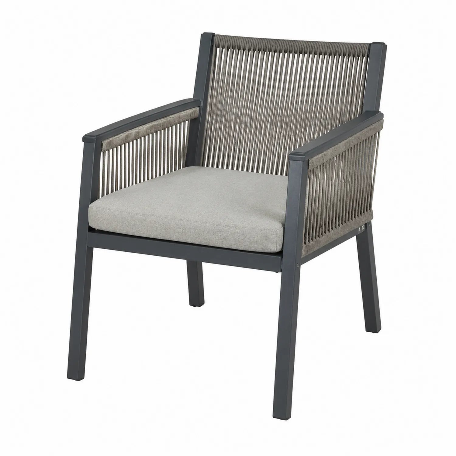 Outdoor-Stuhl Aluminium mit Polyesterschnur und Kissen