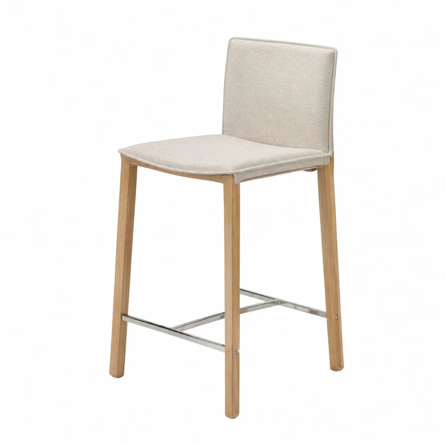 Barhocker Eichenholz Polyester Beige 105cm