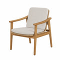 Teakholzstuhl mit Polyesterkissen Beige