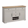 Sideboard mit Weinregal MDF Eichenholz Grau 150x40x85cm