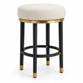 Barhocker Rund Polyester Metall Schwarz/Gold Höhe 75 cm