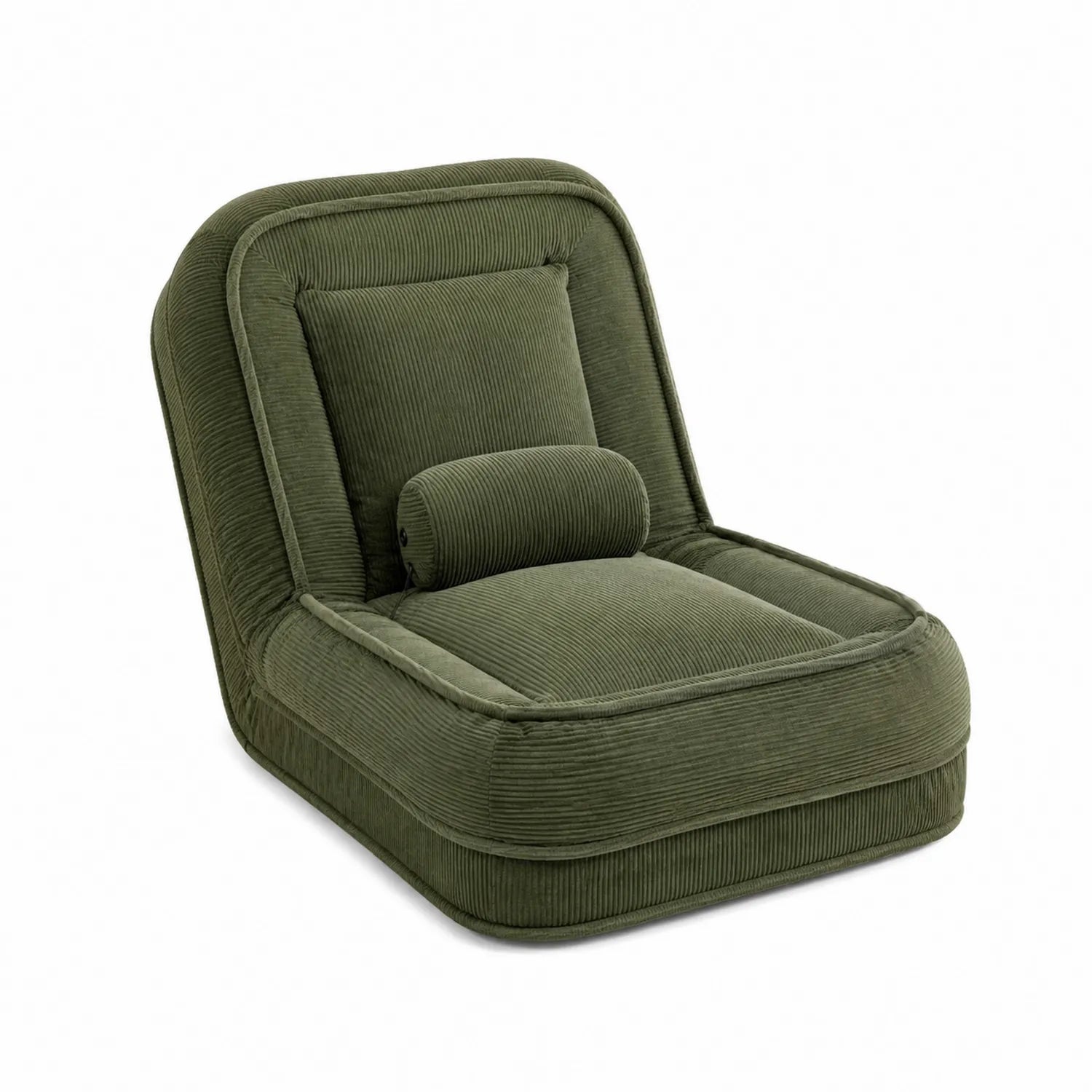Stoffsessel Cord Grün mit Kissen