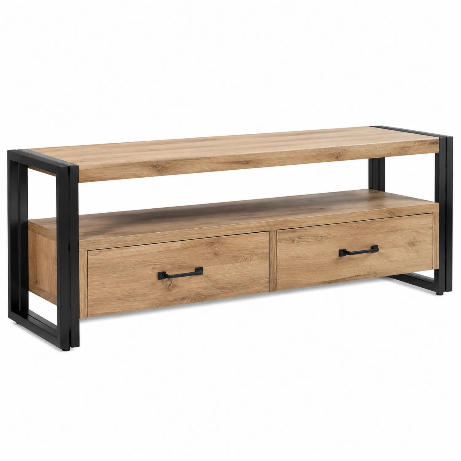 Fernsehtisch Holz Metall Braun Schwarz 120 cm