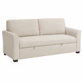 3-Sitzer Sofa Stoff Polyester Beige 200cm