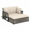 Garten-Tagesbett mit Metallrahmen und Stoffkissen Beige