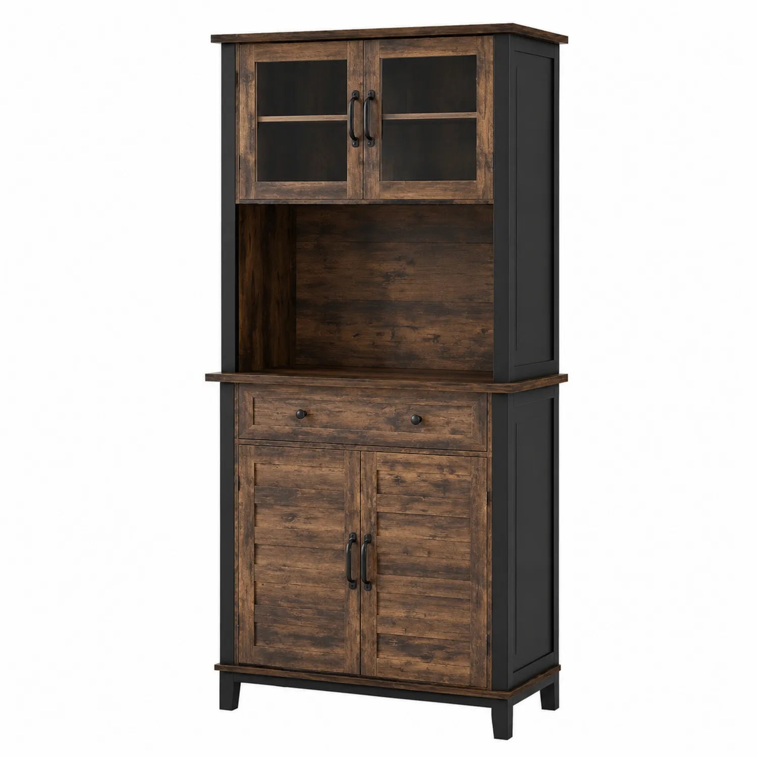 Küchenschrank Holz Dunkelbraun/Schwarz 180cm