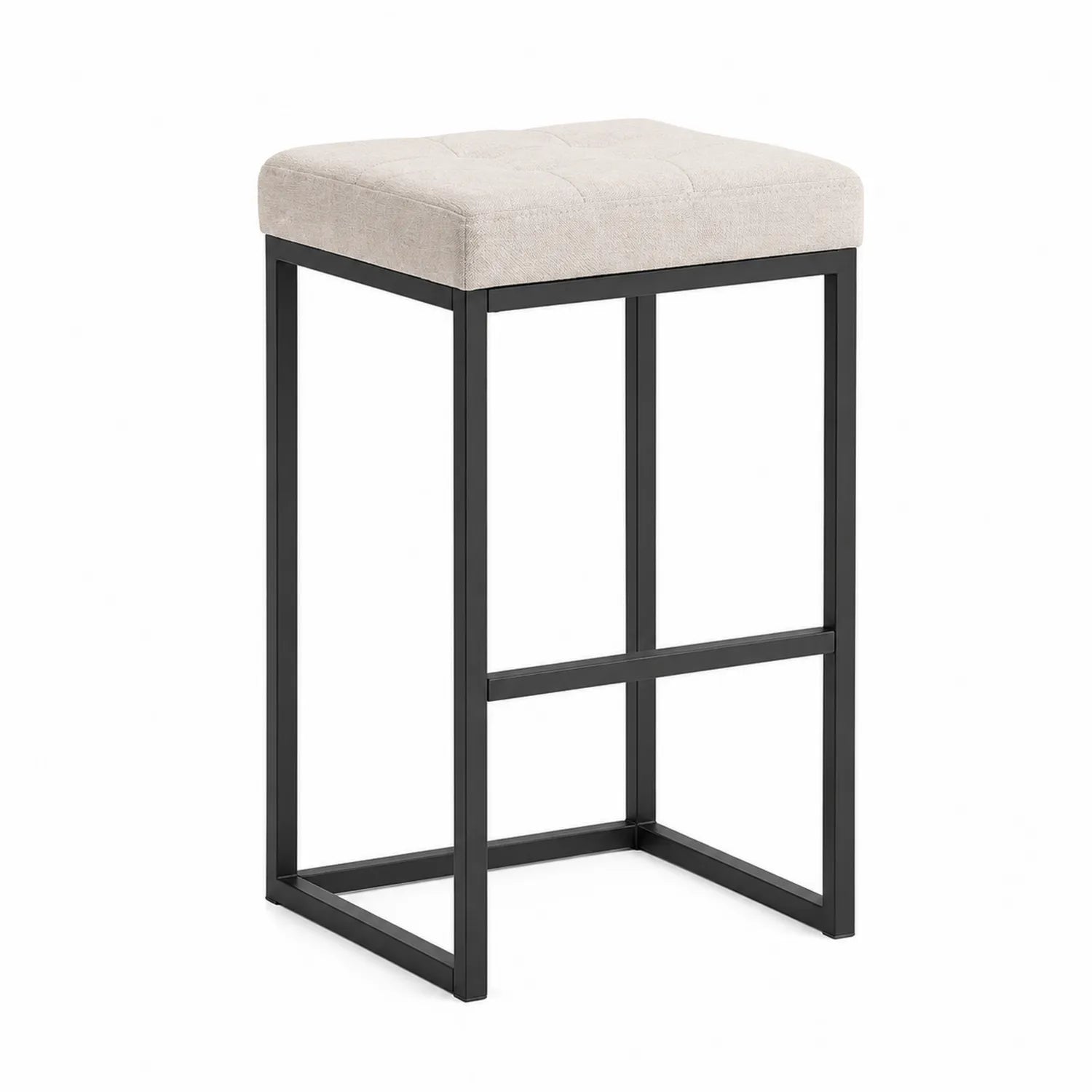 Barhocker Leinen Stahl Beige 75cm