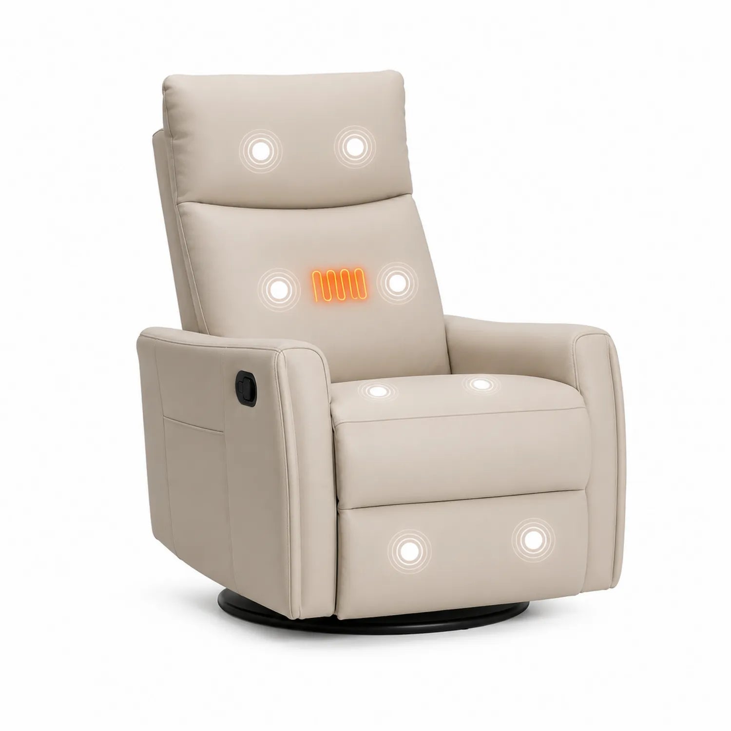 Massagesessel aus PU-Kunstleder Beige mit Heizfunktion