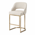Barhocker aus Polyestergewebe Beige mit Metallrahmen