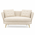 Bouclé 2-Sitzer Sofa Creme mit Metallbeinen