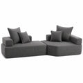 2-teiliges Sofaset aus Polyesterstoff Dunkelgrau