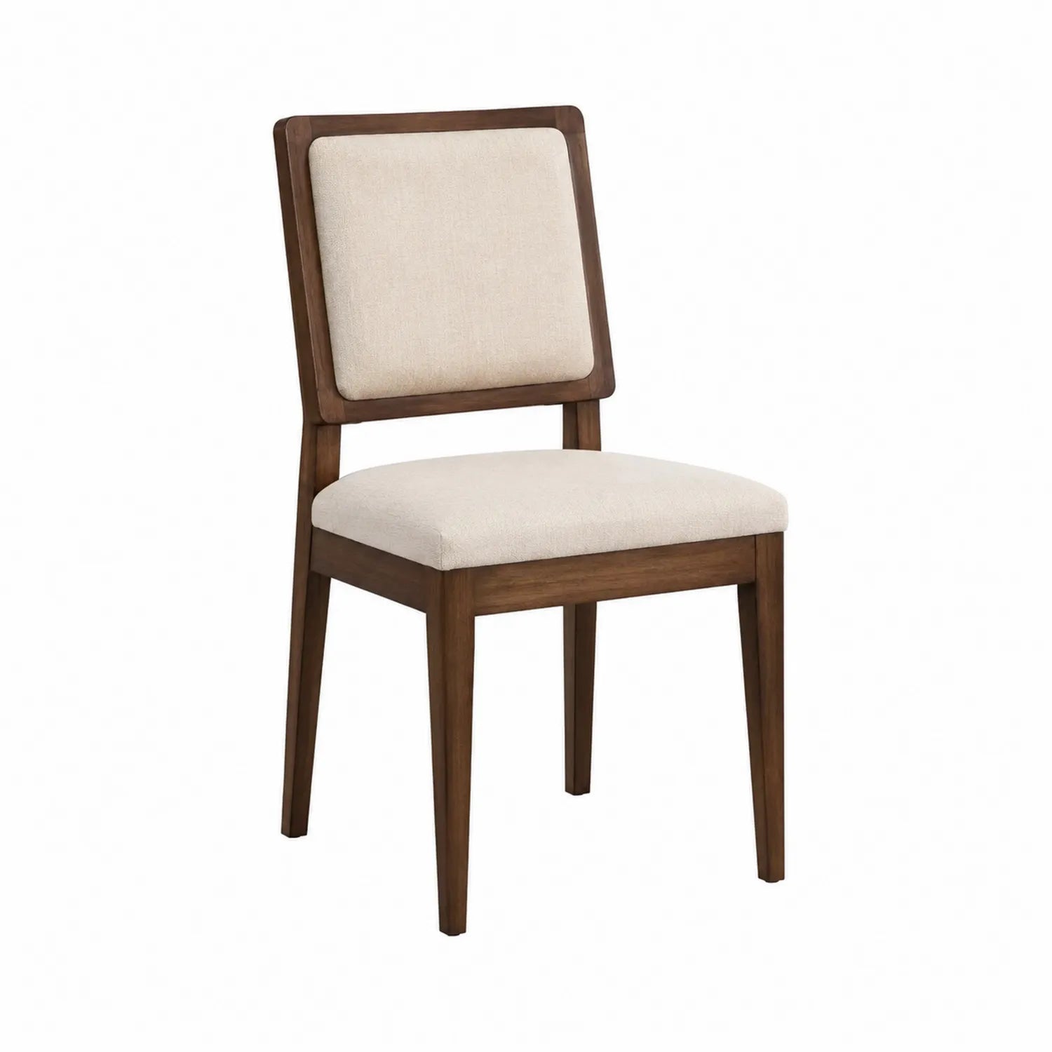 Esszimmerstuhl Massivholz Polyester Braun/Beige 45x50x90 cm
