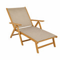 Gartenliege Klappbar Teakholz Textilene Beige