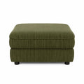 Fußhocker Cord Polyestersamt Olivgrün 80x60x42cm