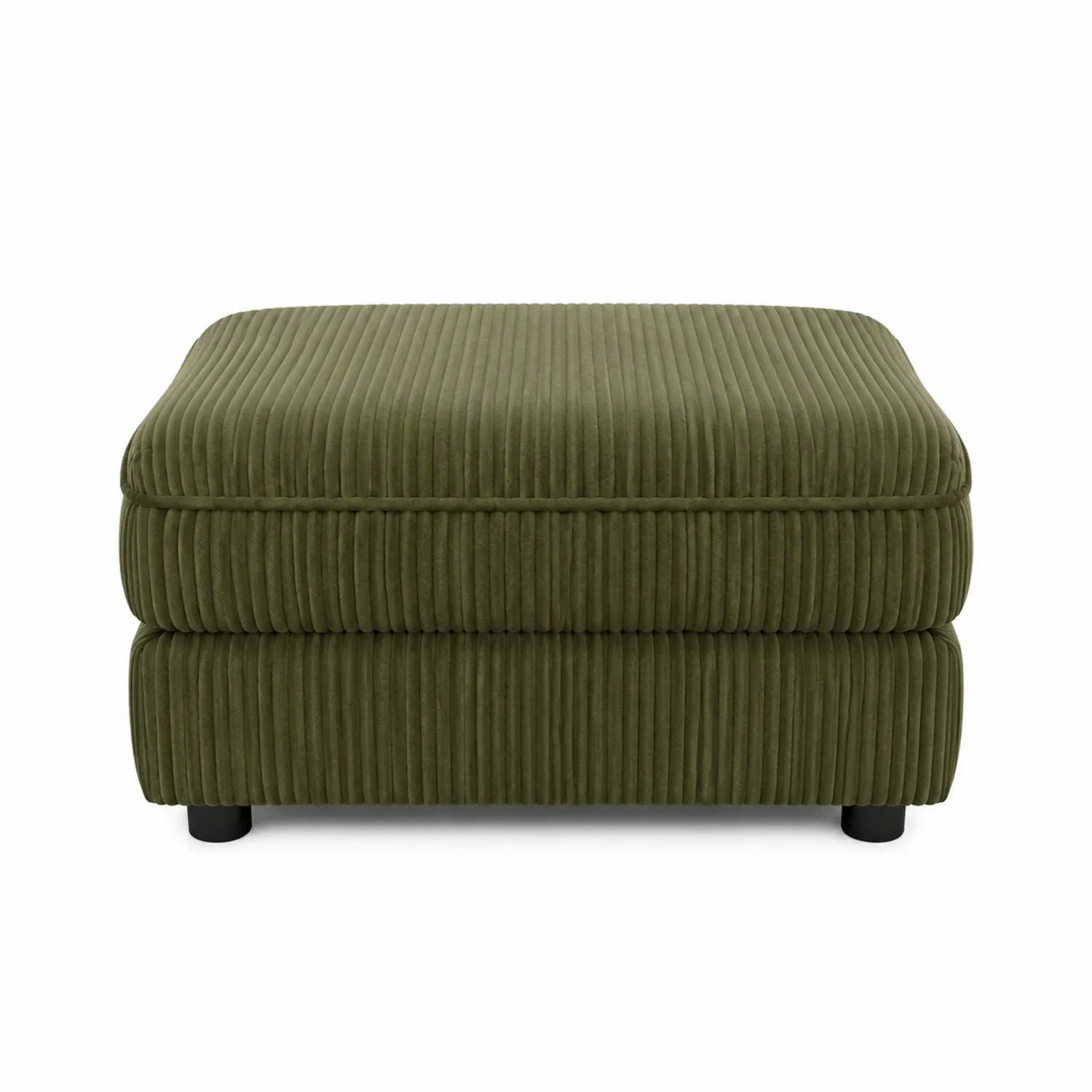 Fußhocker Cord Polyestersamt Olivgrün 80x60x42cm