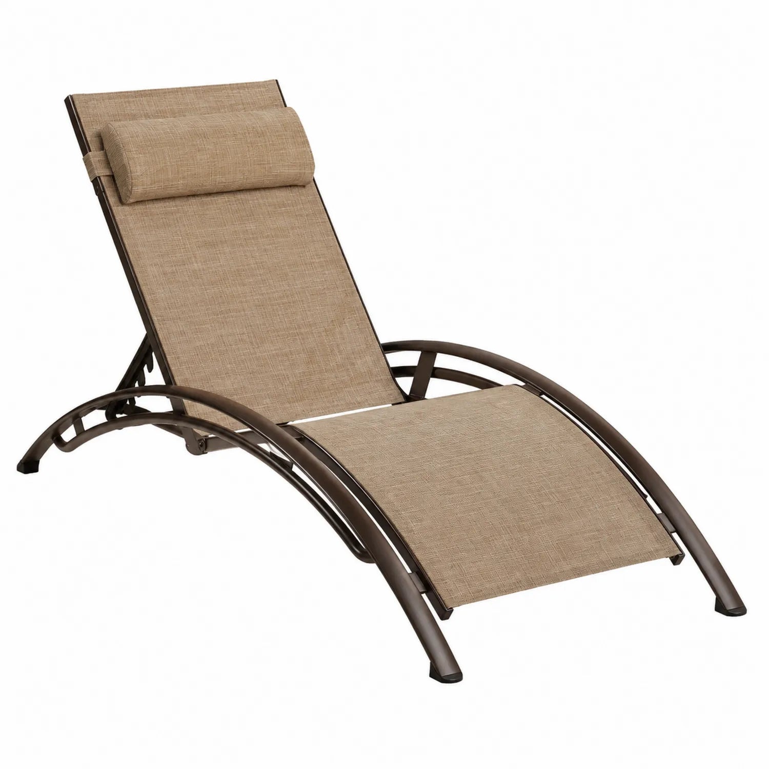 Sonnenliege Aluminium Textilene Beige 200 cm