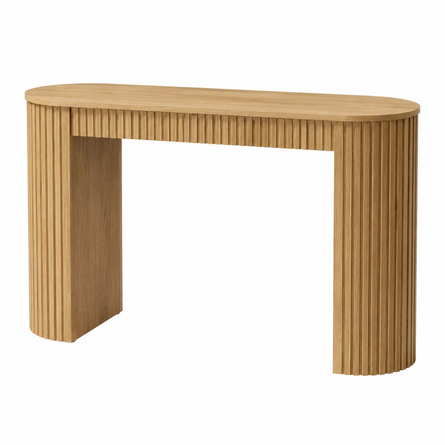 Konsolentisch Eiche Natur Halboval 120 cm