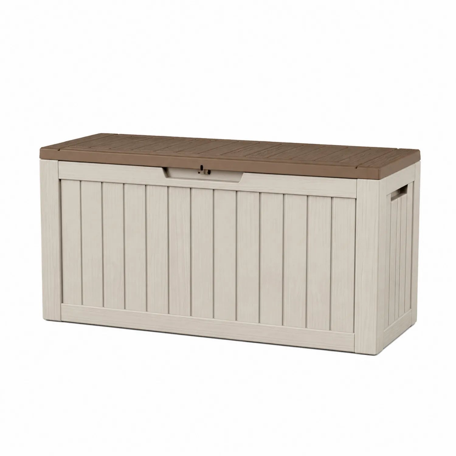 Garten Aufbewahrungsbox aus Kunststoff Braun/Beige 120x45x60 cm